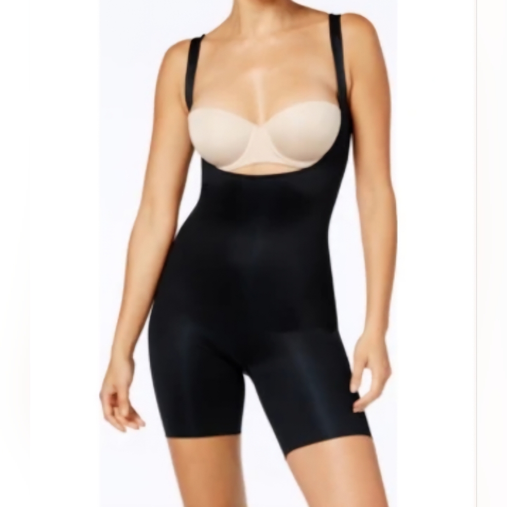 SPANX Black Shapewear Bodysuit with Open-Bust